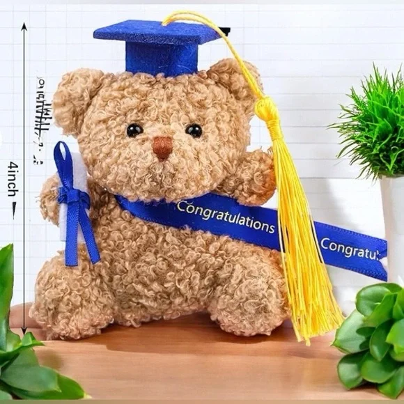 16 Pcs 4 Inches Blue Congratulations Mini Plush Graduation Bear with Diploma - Picture 2 of 7